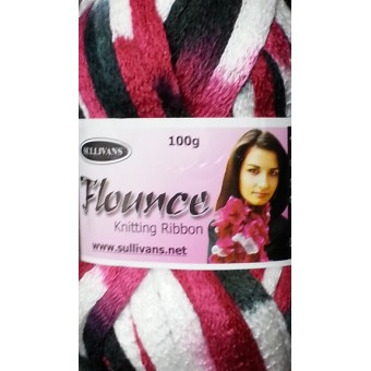 Flounce - Knitting Yarn - Black/Berry Mix